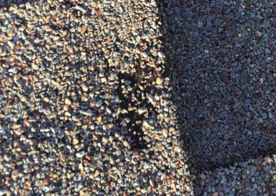Large loss of shingle granules from hail