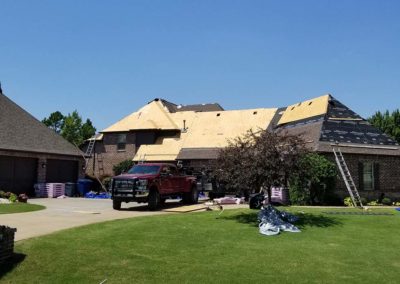 Residential Roof Replacement During Construction