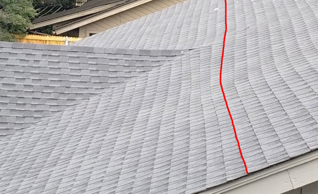 Crooked Shingle Placement a Sign of Bad Roofing