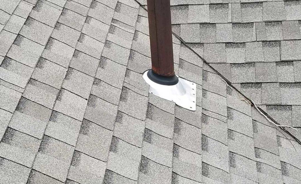 Improper Shingle Installation Around Vent Pipe Flashing