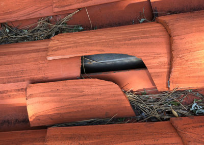 Cracked Roof Tile From Hail