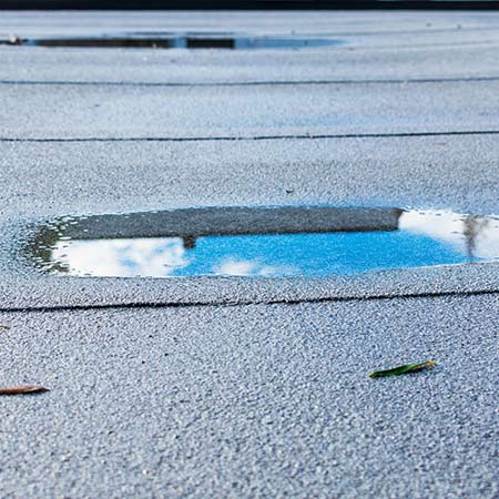 Ponding Water on Commercial Roof