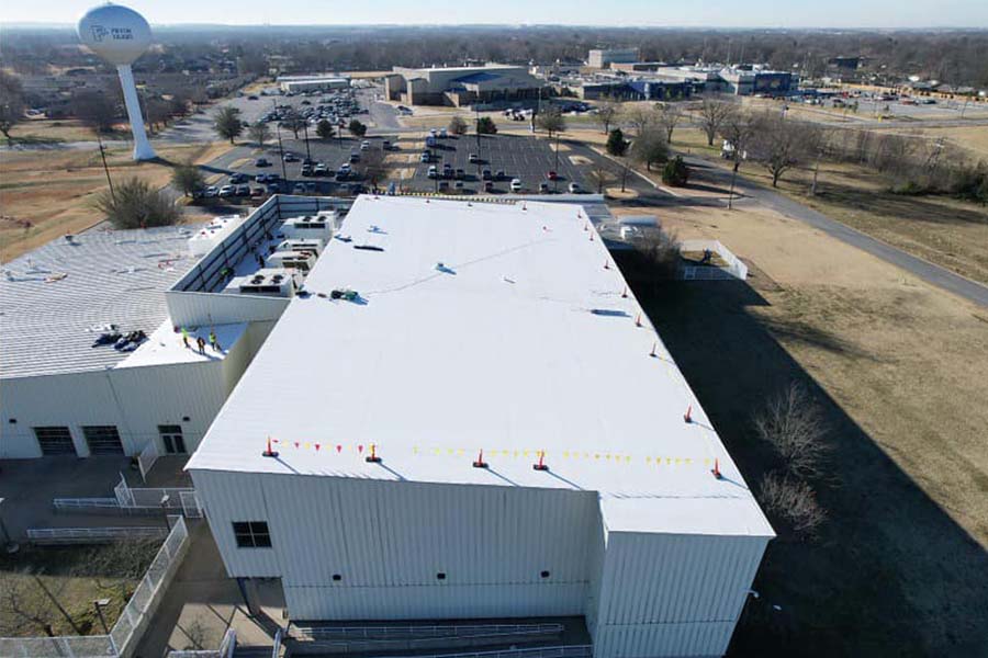 TPO Roof in Oklahoma Aerial View