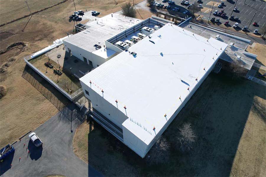 Aerial View of TPO Roof Installed
