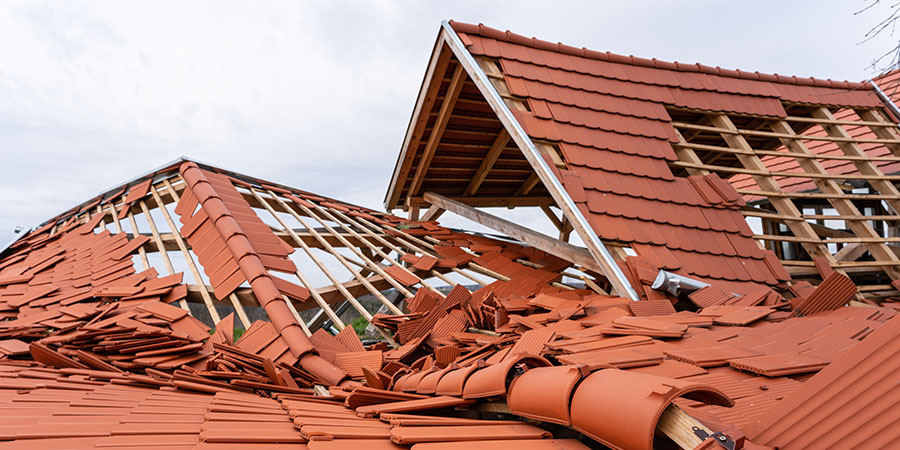 destroyed roof