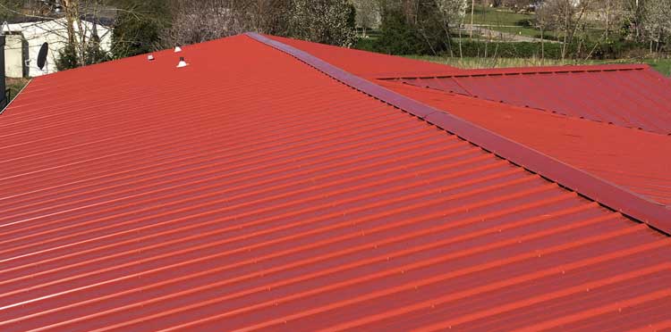Red Standing Seam Metal Roof