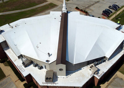 After Tulsa Church Roofing TPO Membrane
