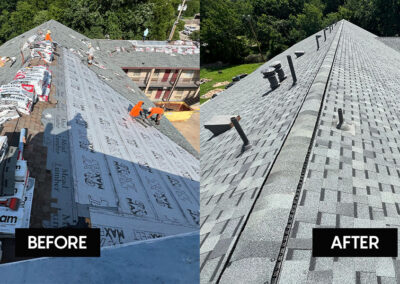 Before After Roofing Asphalt Shingle Commercial Apartment Tulsa