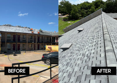 Before After Roofing Asphalt Shingle Commercial Apartment Tulsa