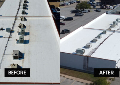 Before After Tulsa Commercial TPO Membrane Roofing