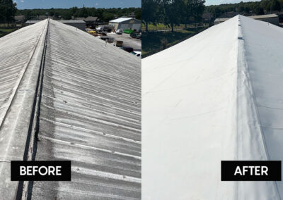 Before After Tulsa Metal To TPO Membrane Roofing Retrofit
