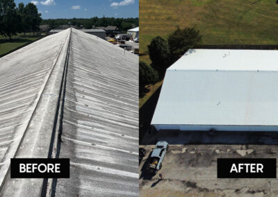 Before After Tulsa Metal To TPO Membrane Roofing Retrofit